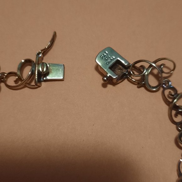 Gold Plated Silver with diamond accents, opals, pink sapphires - 17 inches - Picture 6 of 12